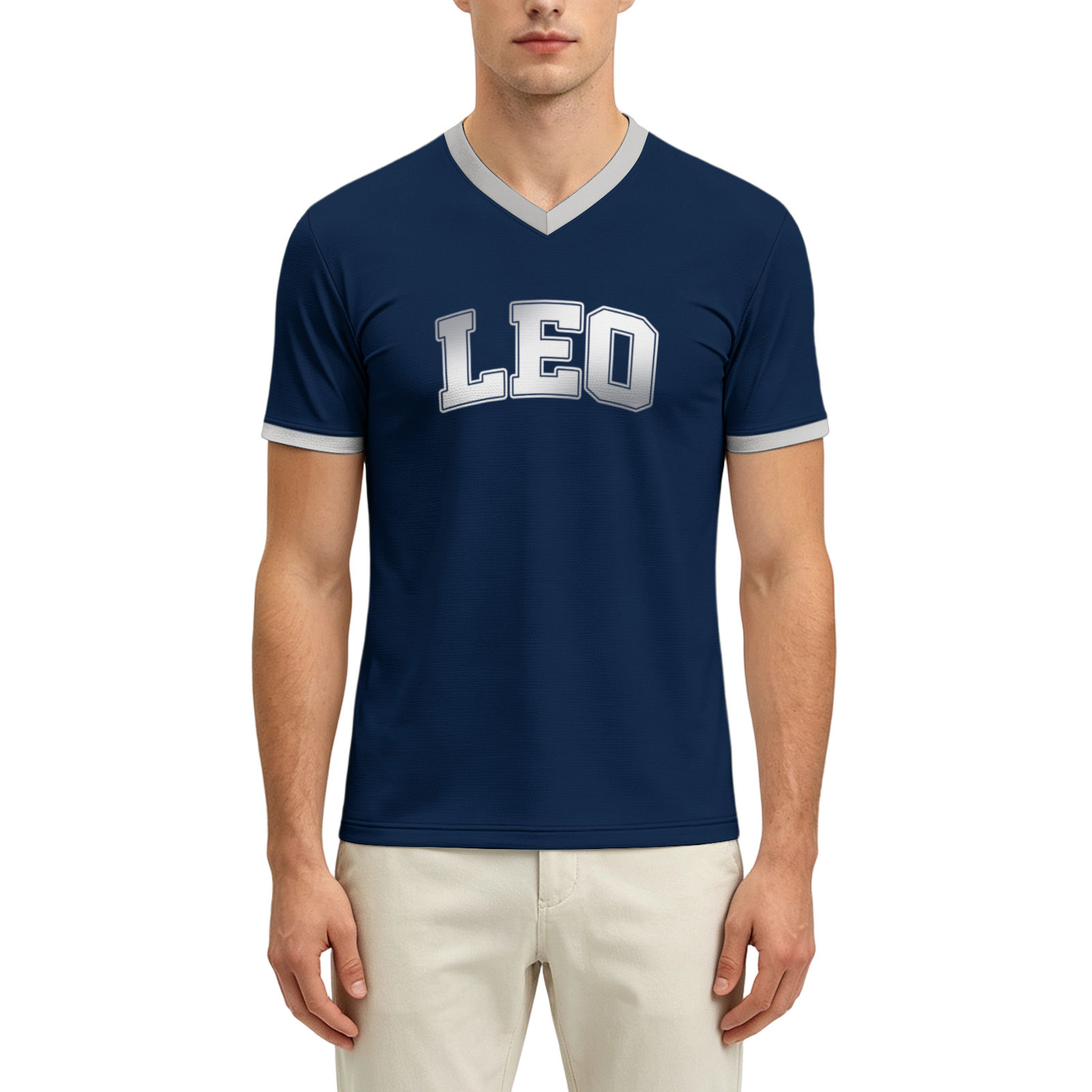 Camiseta de fútbol de cuello en V para hombre