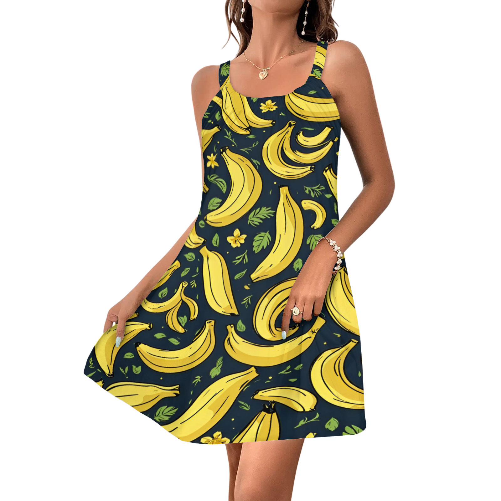 Sleeveless Ruffled Dress (All-Over Print)