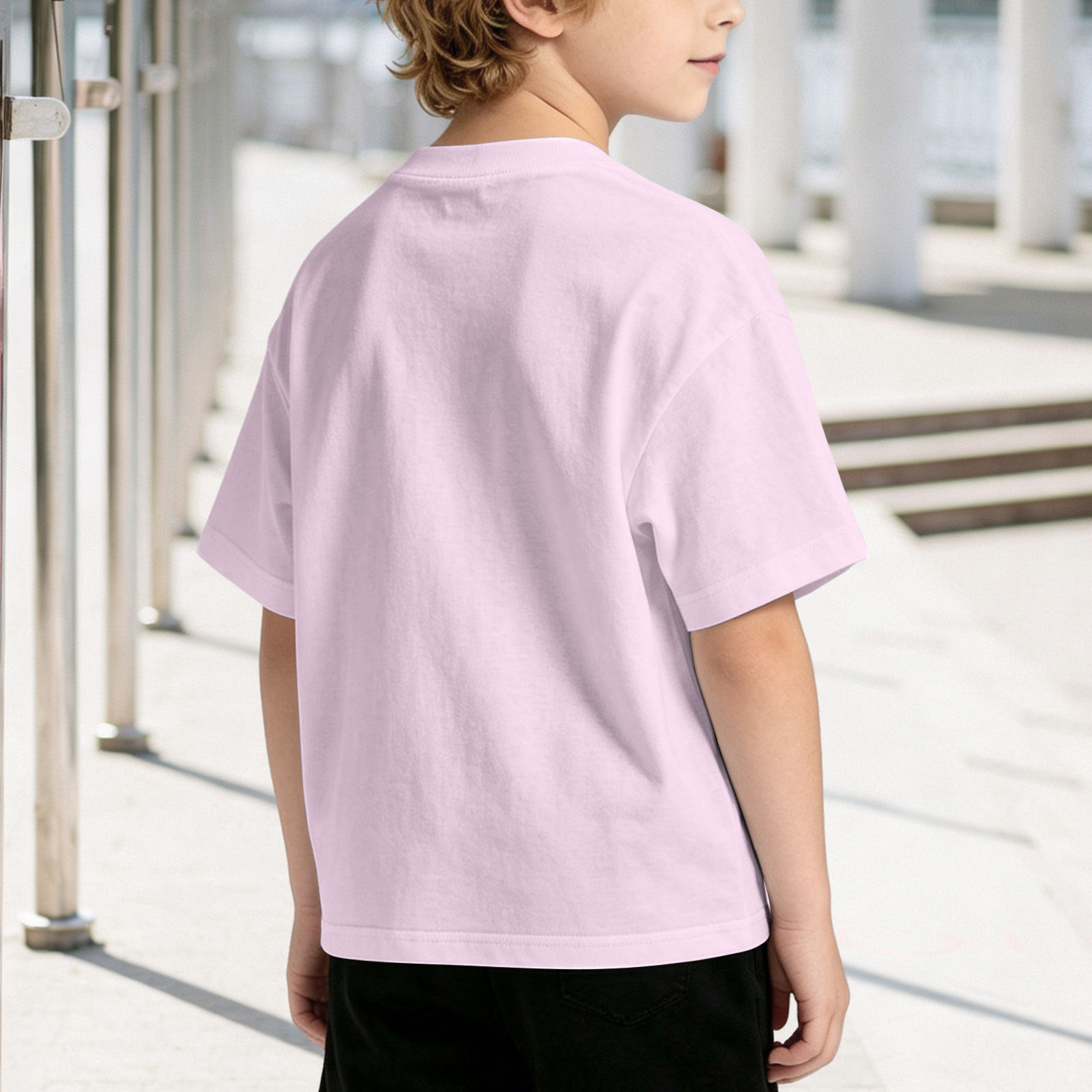 T-shirt enfant américain en coton 180g (avec impression thermocollée sur le devant, téléversez le bon de commande)