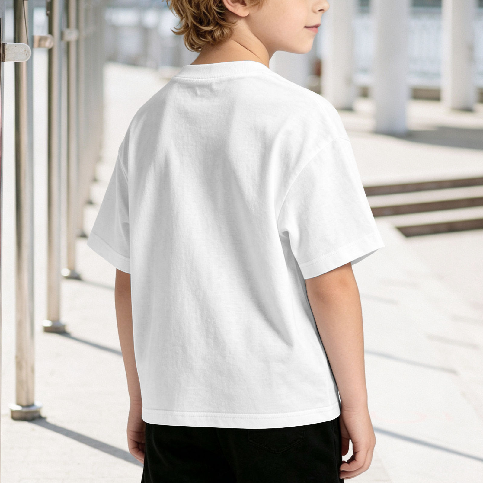 T-shirt enfant américain en coton 180g (avec impression thermocollée sur le devant, téléversez le bon de commande)
