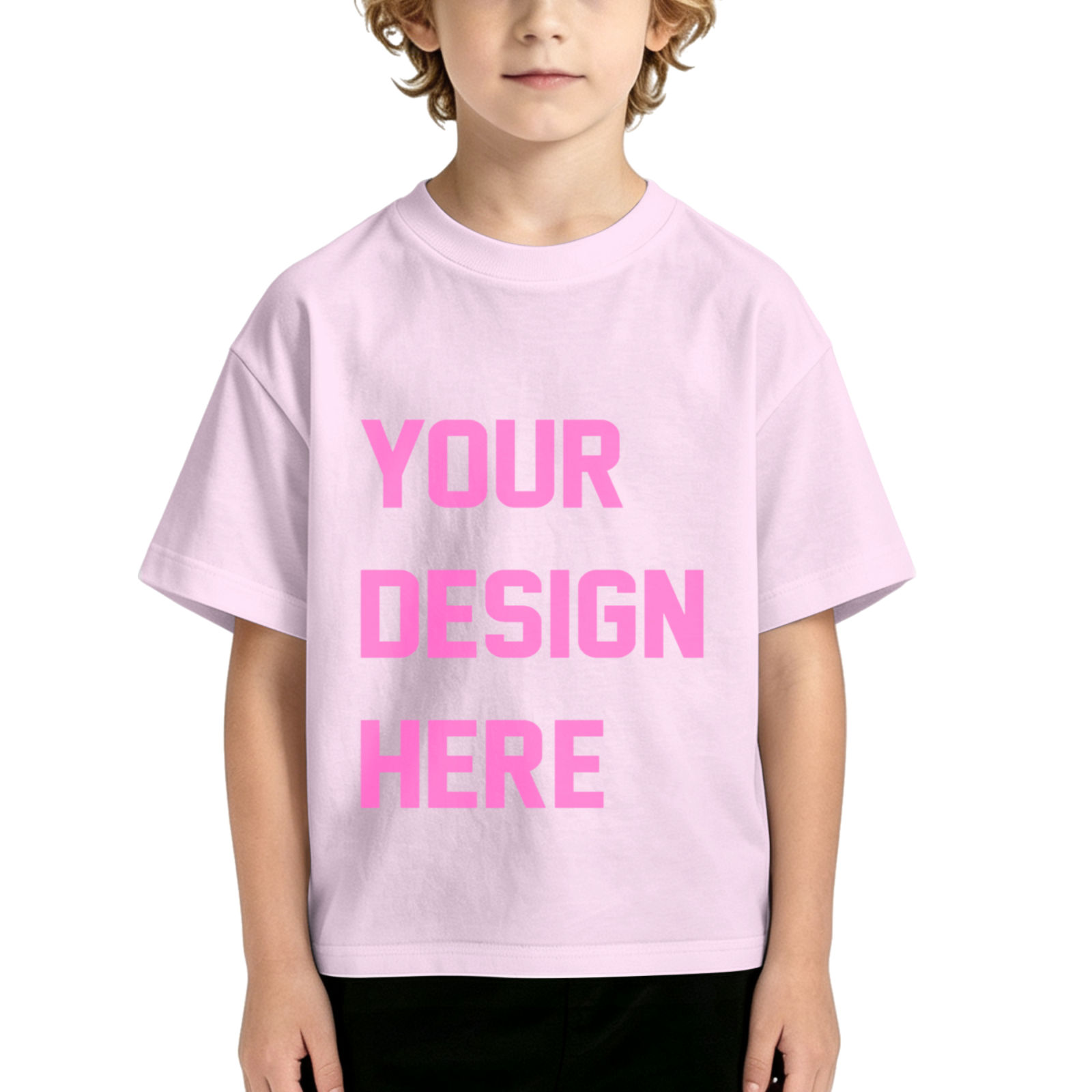T-shirt enfant américain en coton 180g (avec impression thermocollée sur le devant, téléversez le bon de commande)