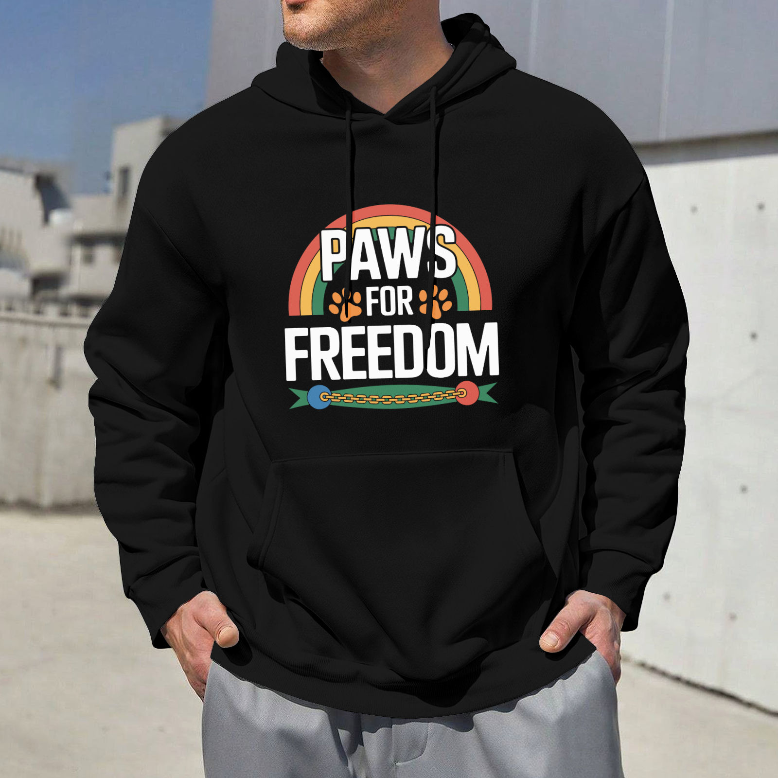 Canada-produced adult hoodies with front heat-transfer prints