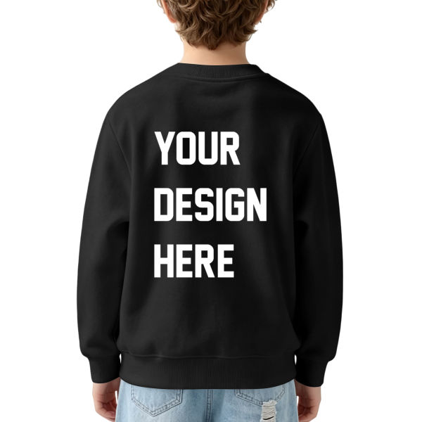 Sweatshirts à col ras du cou pour enfants, fabriqués aux États-Unis, avec un transfert thermique sur le dos