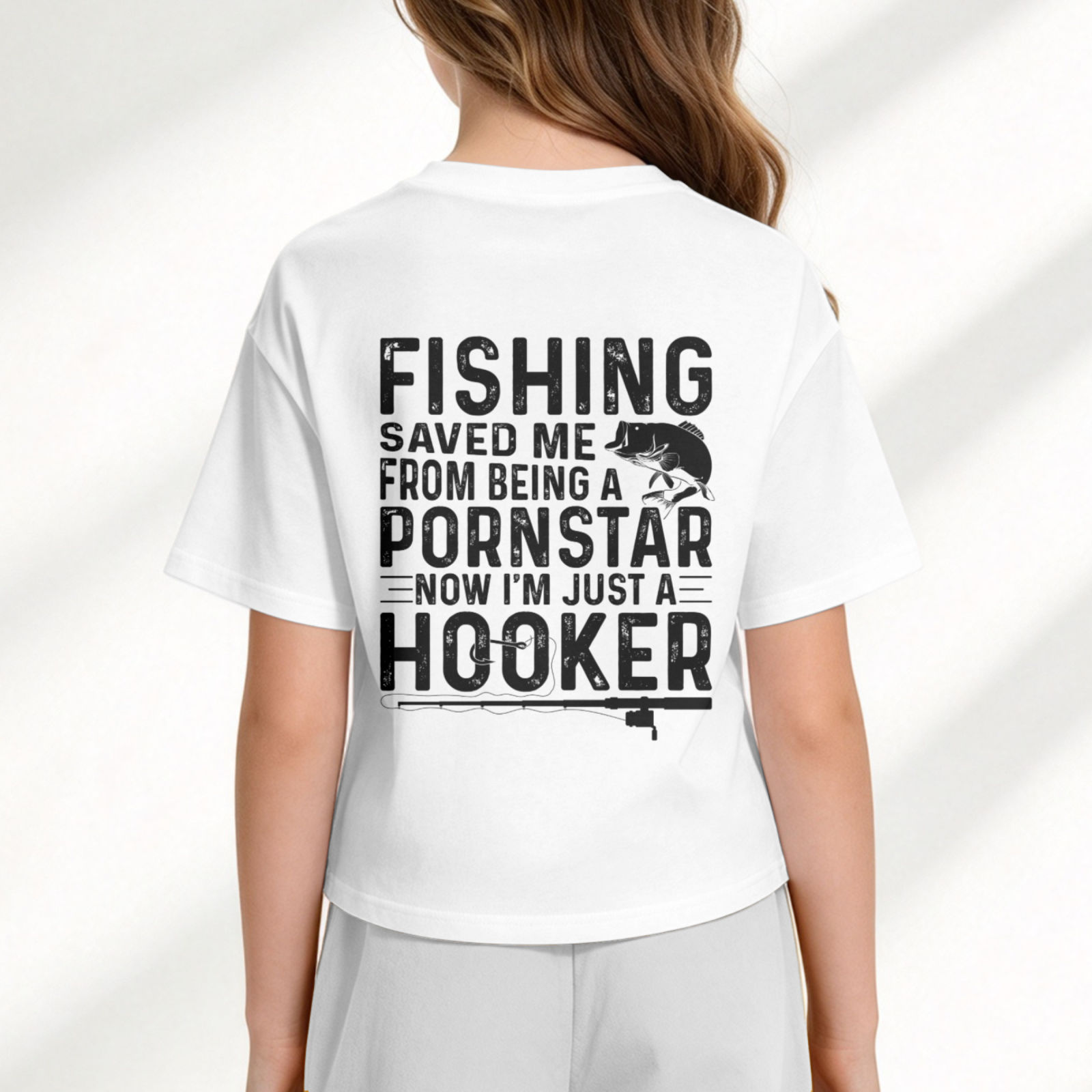 180g pure cotton kids' T-shirt manufactured in Mexico with heat transfer print on the back