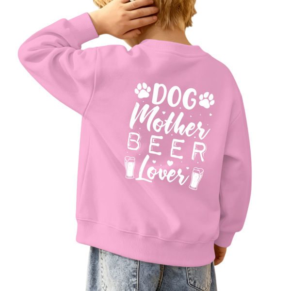 In Deutschland hergestellte Kinder-Sweatshirts mit Rundhalsausschnitt und Druckmotiv auf der Rückseite