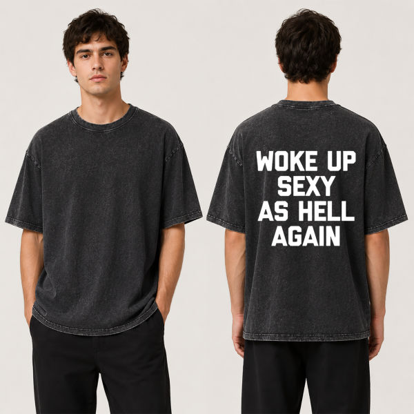 Washed T-shirt shipped from the United States - Back Print, New York Warehouse No.2