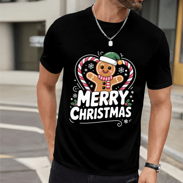 US-made 180g TC fabric adult T-shirt with front heat transfer print